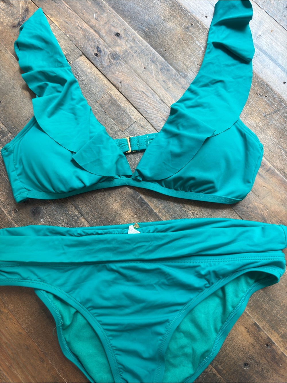 Daniel Cremieux Teal Ruffle Bikini